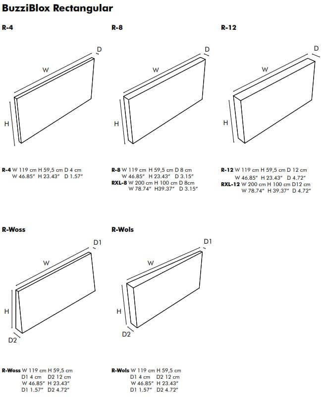 Rectangular afmetingen
