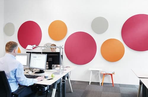 Akoestische ronde wandpanelen op basis van glaswol - Ecophon