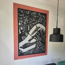 EASYfelt City Map Rotterdam - PET-vilt aan de muur