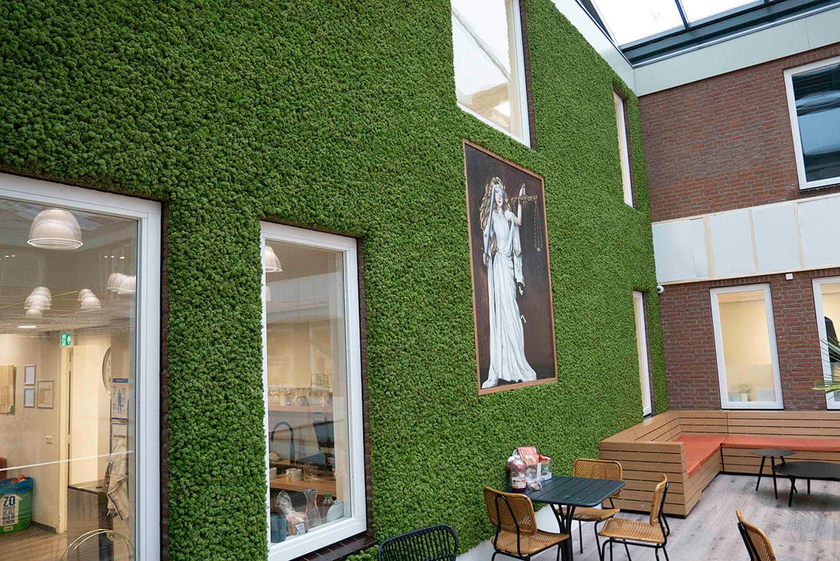 De EASYmoss Wall is een akoestische moswand die natuurlijke rust en stilte brengt in elke ruimte. Het mos absorbeert geluid en zorgt voor een groene, onderhoudsvrije oplossing met een unieke uitstraling.