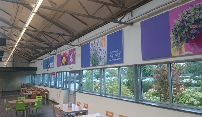 Akoestiek bedrijfsrestaurant - akoestische fotopanelen